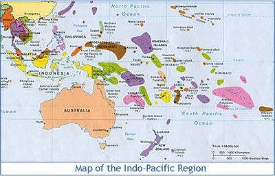 Map of the Indo Pacific Region